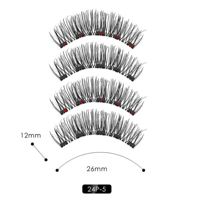False Eyelashes Magnetic Natural 3 Magnets Set Natural Long Wearing Without Glue Long Lasting Multiple Magnetic Eyelashes