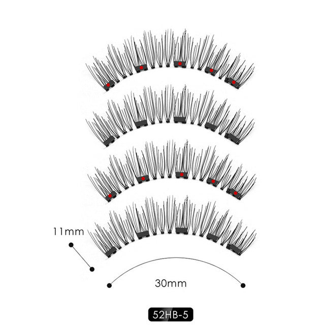 False Eyelashes Magnetic Natural 3 Magnets Set Natural Long Wearing Without Glue Long Lasting Multiple Magnetic Eyelashes