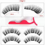 False Eyelashes Magnetic Natural 3 Magnets Set Natural Long Wearing Without Glue Long Lasting Multiple Magnetic Eyelashes