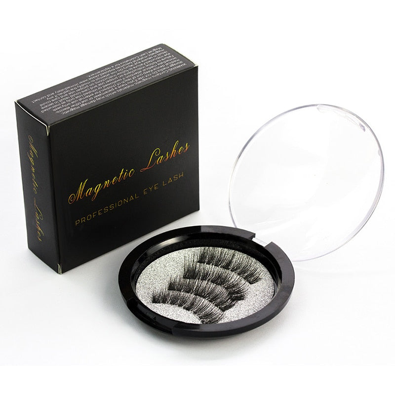 False Eyelashes Magnetic Natural 3 Magnets Set Natural Long Wearing Without Glue Long Lasting Multiple Magnetic Eyelashes